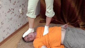 College girl tramples a weak guy with her strong legs, vd017x 1080p