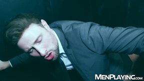 Horny Drew Dixon is bred deep at gloryhole by Muscular Leo La Rosa