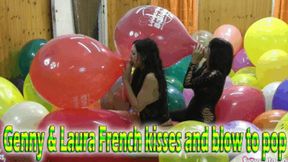 Genny & Laura french kisses and blow to pop
