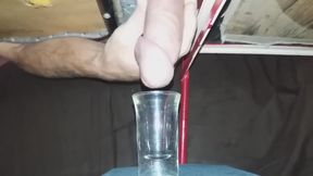 Milking A Weeks Worth Of Cum Into A Shotglass, Huge Load!