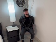 Leather bound & pantsed to reveal secret weapon