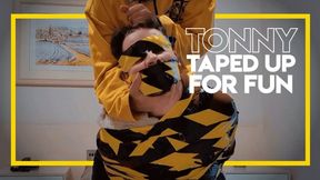 Tonny Taped Up for Fun (1080p) Gay Bondage - Gay Domination - Tape Bondage - Socks - Gagged - BDSM