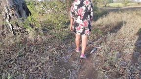 She Rides a Hot and Strange Outdoor Situation Ending in Pussy Fucking