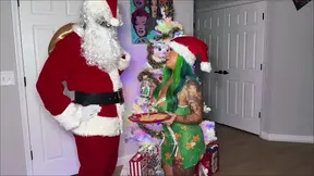 Santa gets milked by a big booty Latina
