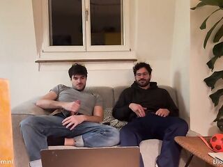 Str8 Ally Helps Homo Bro Wanking