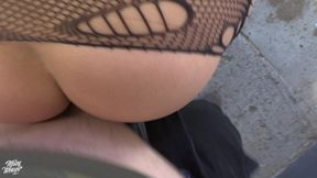 Horny Blonde Fuck Hunk Fucked in Parking Garage