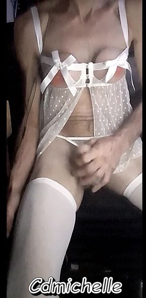 Cdmichelle Wearing Sexy White Lingerie