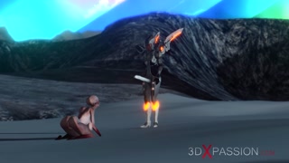 Female alien gets fucked hard by sci-fi explorer in spacesuit on exoplanet