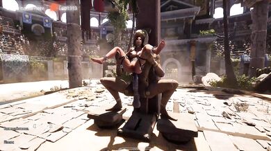 Ancient statue fucks Lara Croft in tight ass BDSM animation