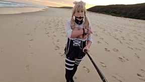 Sissy maid at the nude beach - second visit (edited)