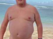 Getting Hard on a Nude Beach - more on my OnlyFans @westcub86