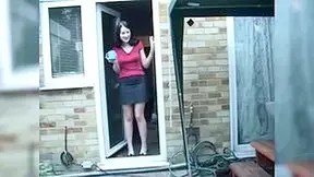 Rose Wood In Bare Legged And Dressed Milf Gets Naked While Dominating A Wimpy Nude Guy Who Masturbates For Her