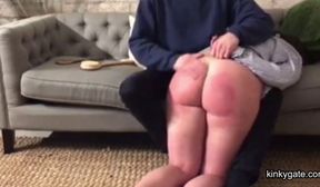 spanking stepdaughters round ass with a laddle