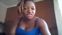 Pretty Ebony Girl Gets Off with Water Bottle