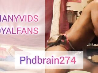 PHDBrain274 pegging her bbc spouse Anal Butt Full Jerking off session with Ebo y Femdom