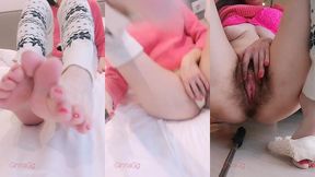 мастурбация волосатой киски и грязные разговоры по-русски