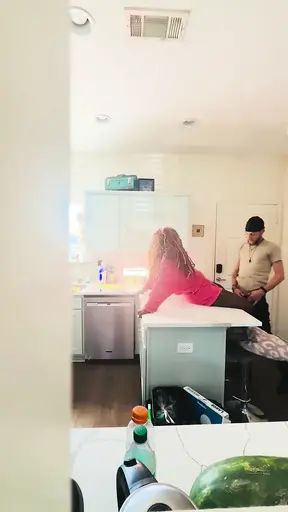 boyfriend catches his ebony busty milf fucking the white neighbor