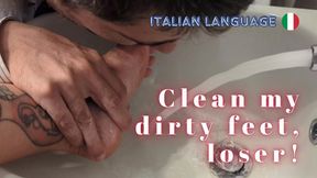 Clean my dirty feet, loser! Misia the witch - foot worship | HD ITA
