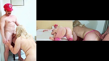 Seu Mário meteu o pau no cu do rabudo loiro que saiu do armário e provou a porra do pau do Mário