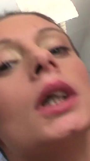 Brunette Teen Gets Her Mouth and Tinny Pussy Screwed in Hot Gangbang