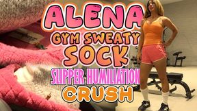 Alena the Giantess Crushes Tiny Man in Stinky Socks & Pink Slippers – Gym Trampling & Sweaty Foot Domination[HD]