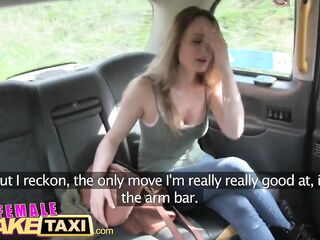 Female Fake Taxi Marvelous golden-haired MMA playgirl gets cunt tribbing on taxi roof