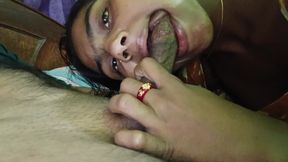 Desi Indian Wife in Yellow Dress Riding Cock - Homemade Blowjob & Cowgirl Sex