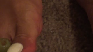 Sexy Fit Goddess Eats With Her Shapely Feet