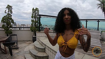 Petite Brazilian baddie banged in the ASS on the penthouse balcony