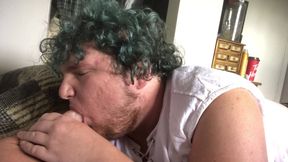 Sucking on my dildo
