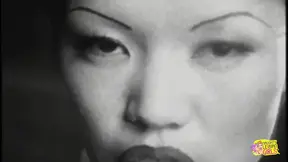 Chinese girl in high heels shoves fingers into friend's tight cunt