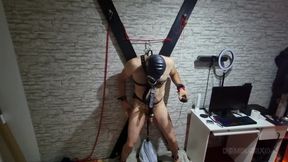 Gas Mask Slave Stretched Anal by Dominant MILF Strapon