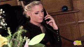 A Naughty Blonde MILF Shows Her Lesbian Girlfriend How to Use a Dildo