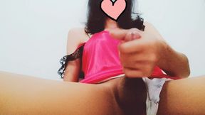 Skinny Asian Ladyboy Masturbation and Cum Twice