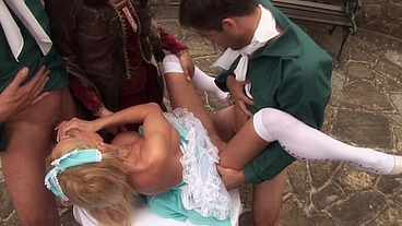 Jodi James and Stacey Saran Cosplay Cunts Getting Fucked Two At A Time By Strangers