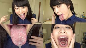 Miki Sunohara - Long Tongue and Mouth Showing - wmv