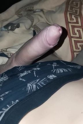 Bald Big Dick Is Very Excited at Night and Dripping Precum!