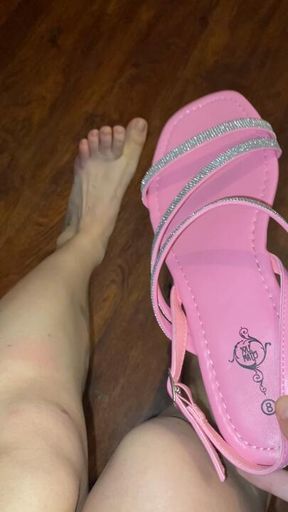 Pink sparkly sandals