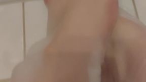 feets getting a soap bath massage