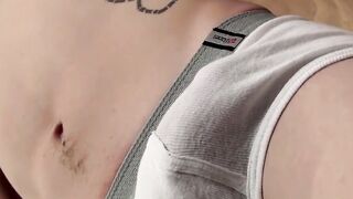 Amateur Hunk With Shaved Head Masturbating Solo And Cumming In Undies