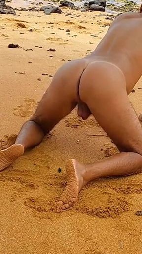 Naked Ladysilva on the Beach Showing off Her Hot Ass with a Mark