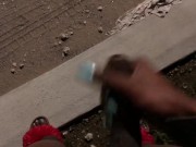 Lettin it all Hang out w/ Piss and Cum Outside (TS PublicPrincess)