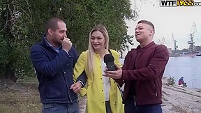 Nikolas, Olivia And Vova - Blonde Girl Gives Head In The Fresh Air