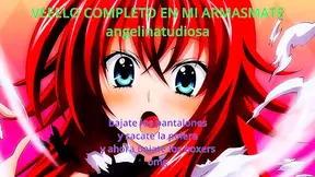 Rias Gremory Gives JOI Handjob Instructions in Anime Hentai Classroom Scene