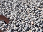 Beautiful skinny 18yo Teen fucks outdoors with stranger - POV Blowjob