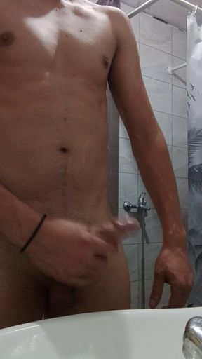 Straight solo trening my big cock