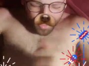 Sc Puppy Kyle Butler Shoots Some Fireworks Onto His Glasses 'Happy 4th!'