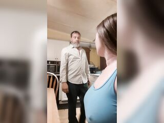 Cheating wife gives coworker a blow job after abode party