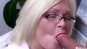 Curvy British Blonde Mature Gives Intense Blowjob