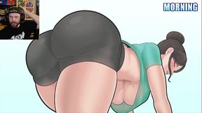 Creampied MILF spanks and rides cock in horror movie marathon